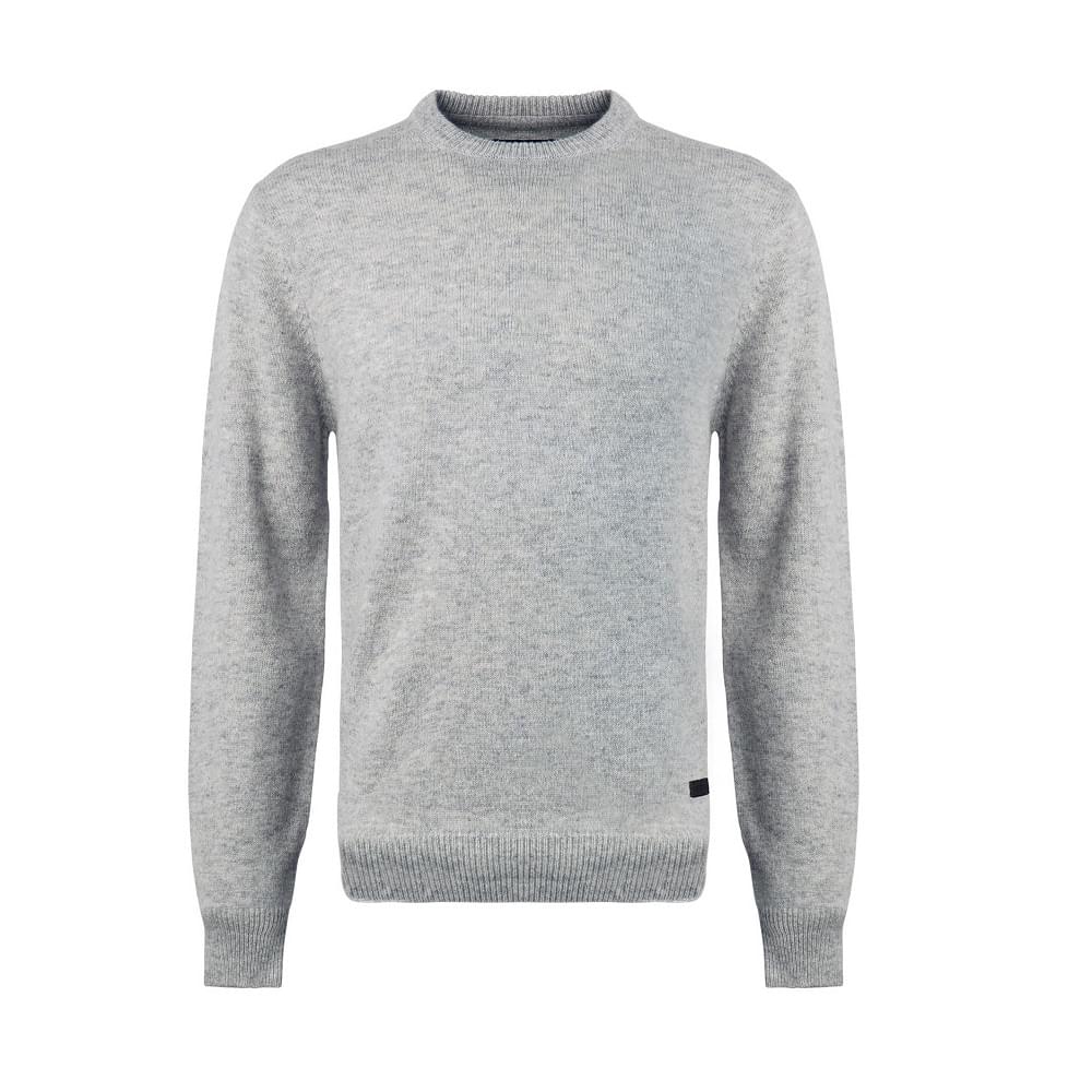 Barbour Essential Pullover Patch Crew Sweater Light Grey Marl Size M Sweater product image with Barbour