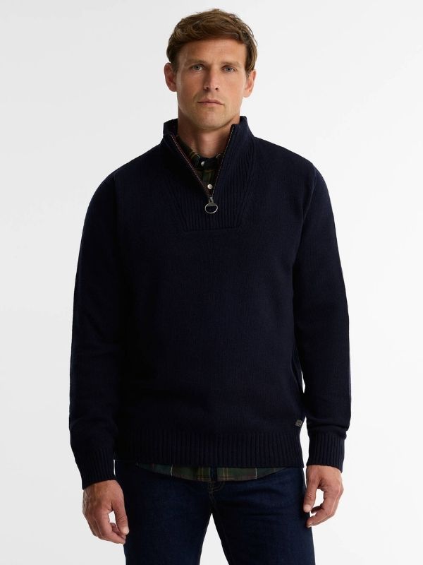 Barbour Nelson Essential Quarter-Zip Jumper Classic Navy XXL