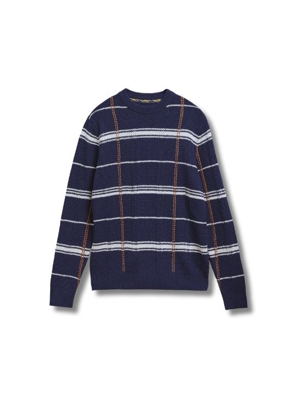 Barbour Fasey Cable-Knit Tartan Jumper