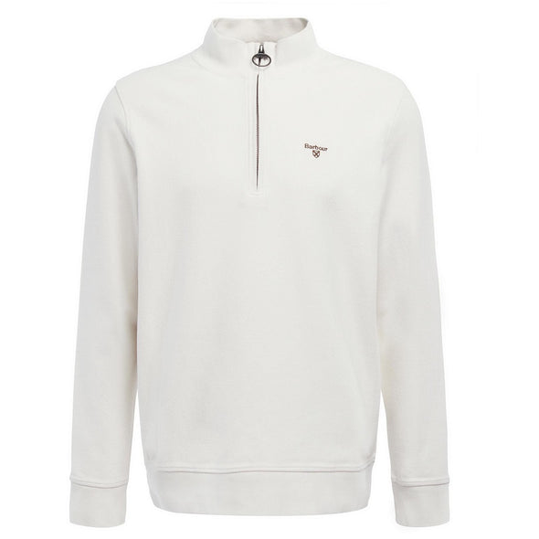 Barbour Birkrigg Half Zip Sweatshirt In White Smoke XL