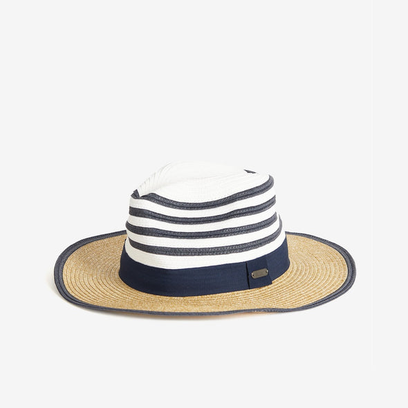 Barbour Kenmore Fedora Hat In Navy/Ecru Size-L