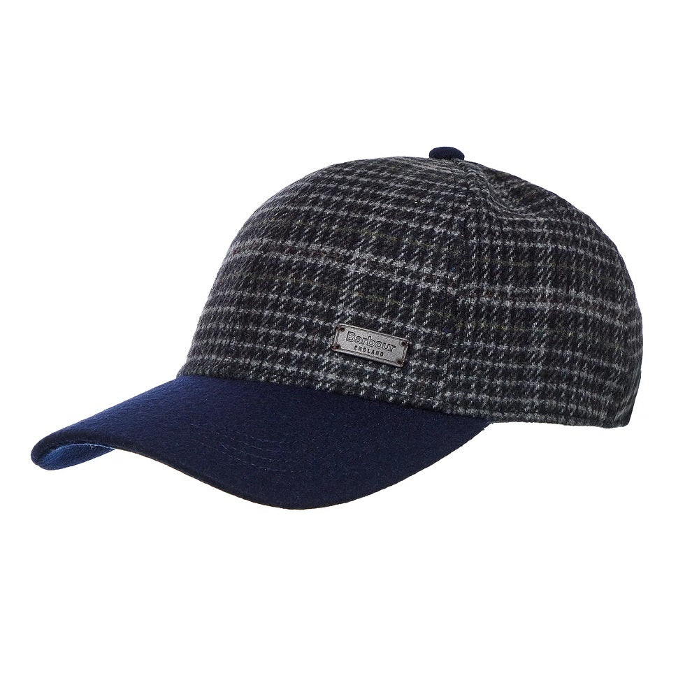 Barbour Clyde Navy/Grey Plaid Cap One Size Cap product image with Barbour