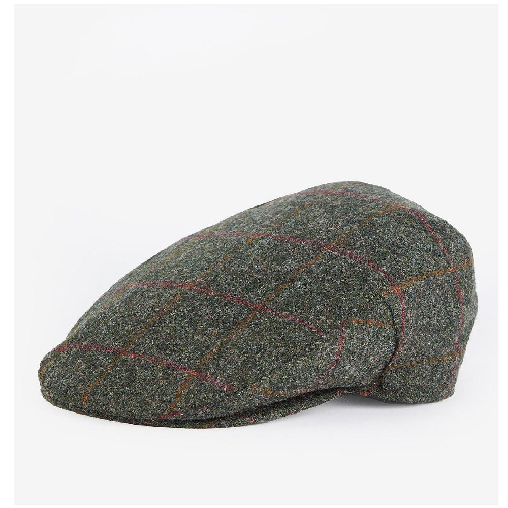 Barbour Crieff Cap Olive/Red Overcheck Cap product image with Barbour