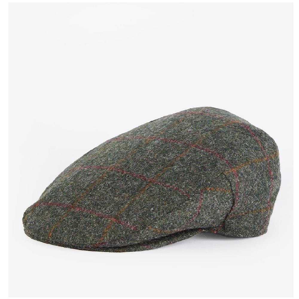 Barbour Crieff Cap Olive/Red Overcheck Cap product image with Barbour