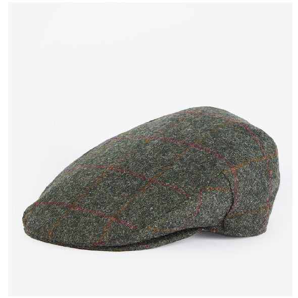 Barbour Crieff Cap Olive/Red Overcheck Size 7