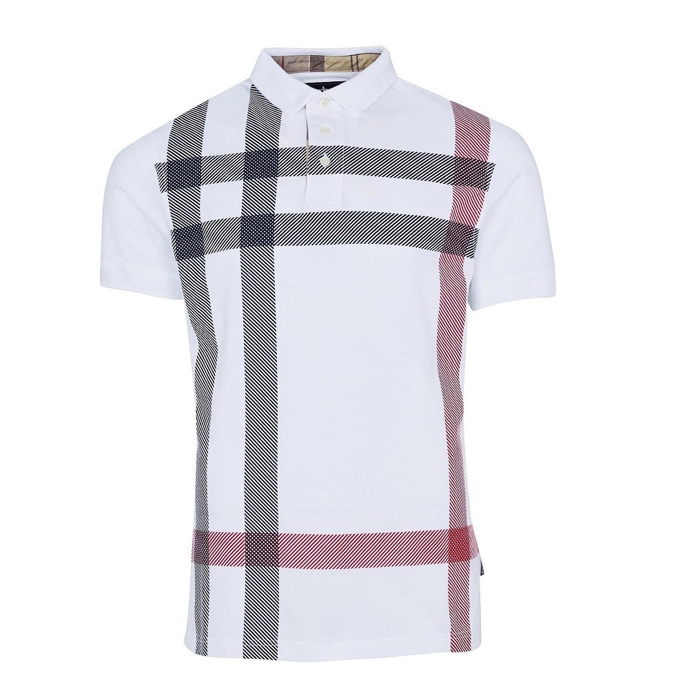 Barbour Blaine Oversized Tartan Polo Shirt White Size M Polo Shirt product image with Barbour, Tartan