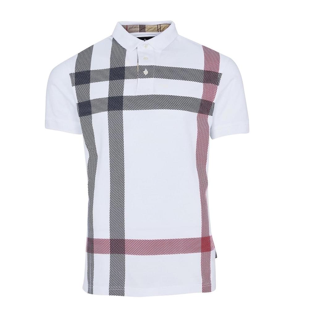 Barbour Blaine Oversized Tartan Polo Shirt White Polo Shirt product image with Barbour, Tartan