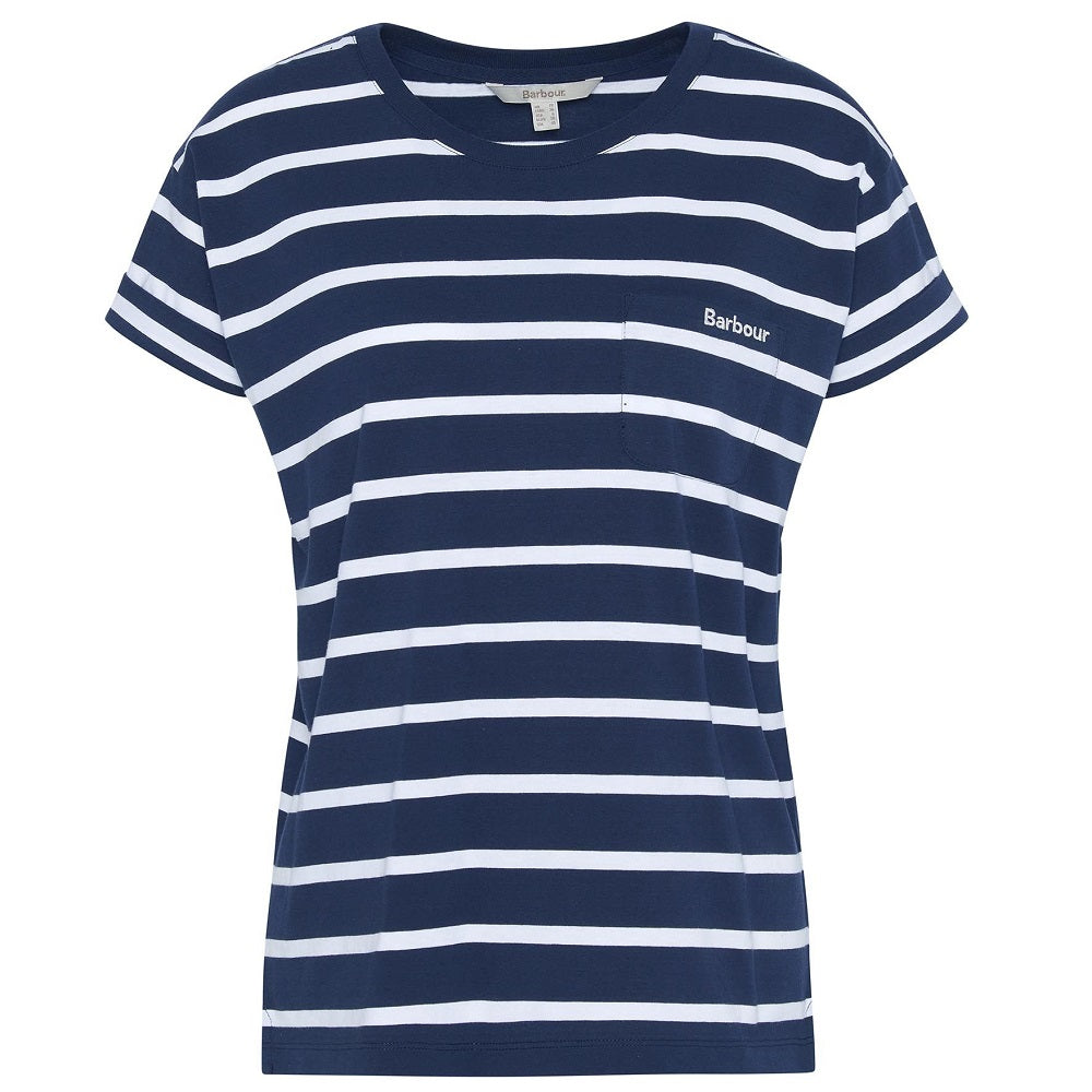 Barbour Otterburn Striped T-Shirt Navy/White Size 12