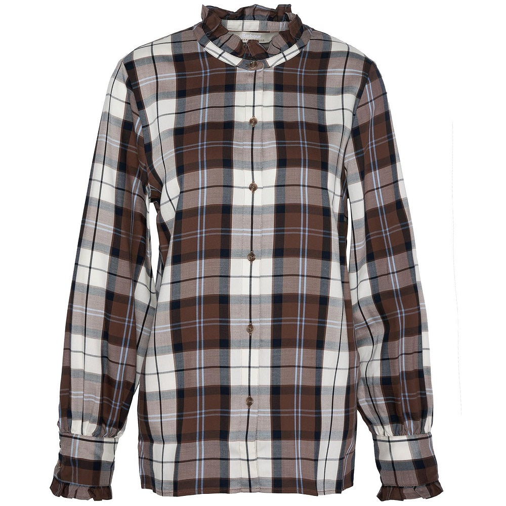 Barbour Violet Check Long-Sleeved Shirt Sky Dress Tartan Size US 4 product image with Barbour, Tartan