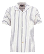 Barbour Park Seersucker Striped Short-Sleeved Shirt in Whisper White product image with Barbour