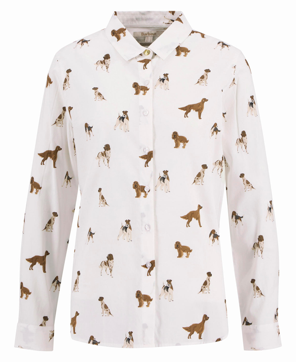 Barbour Safari Relaxed Long-Sleeved Shirt In Multi Dog Print product image with Barbour, Dog