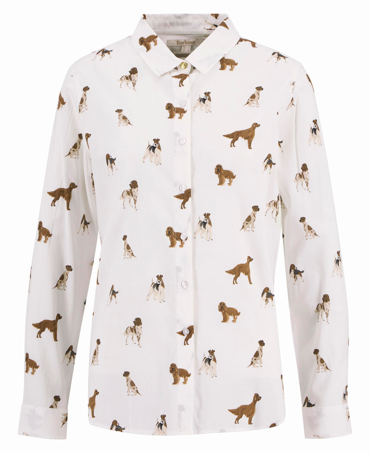 Barbour Safari Relaxed Long-Sleeved Shirt In Multi Dog Print product image with Barbour, Dog