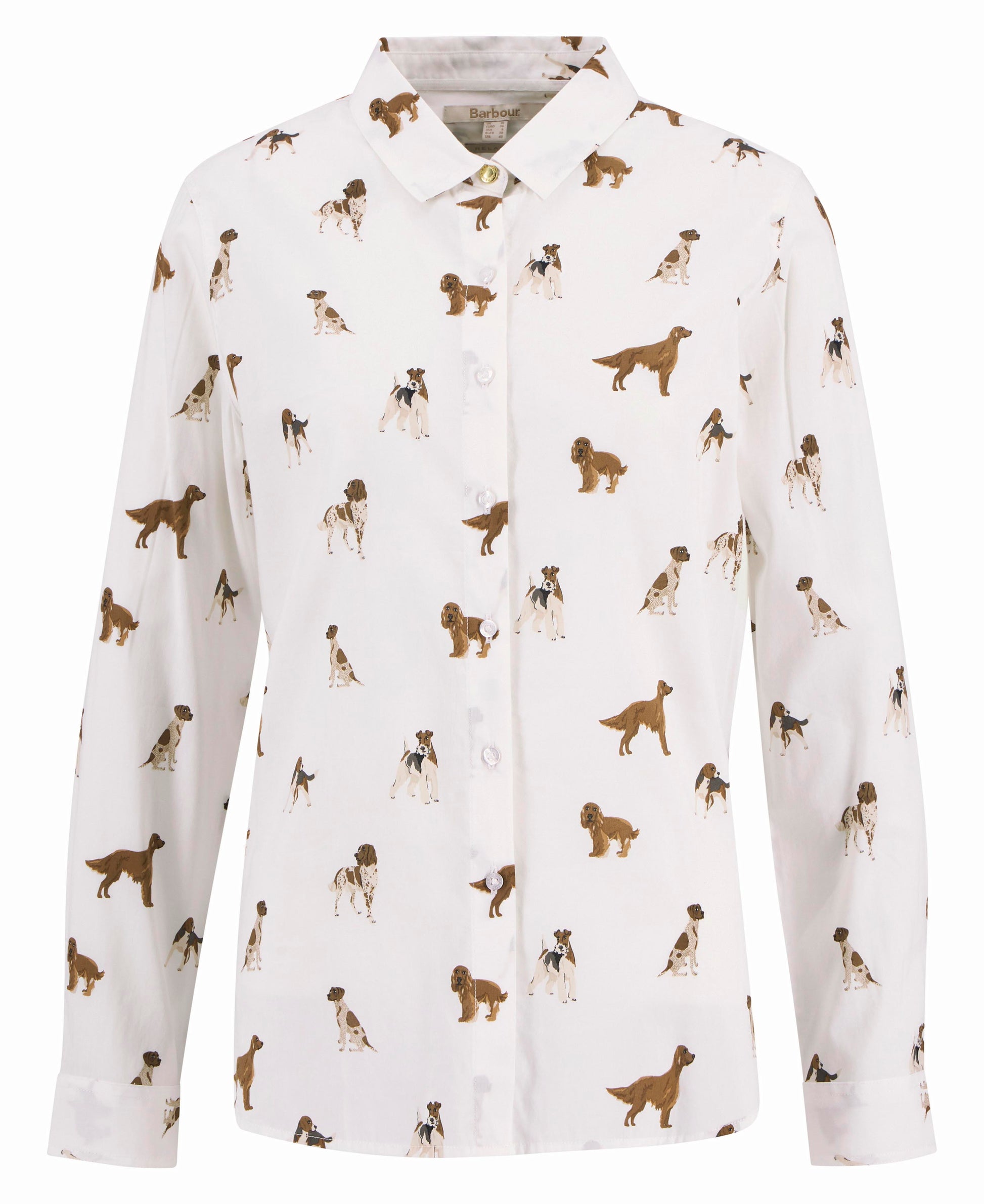 Barbour Safari Relaxed Long-Sleeved Shirt In Multi Dog Print Size US 4 product image with Barbour, Dog