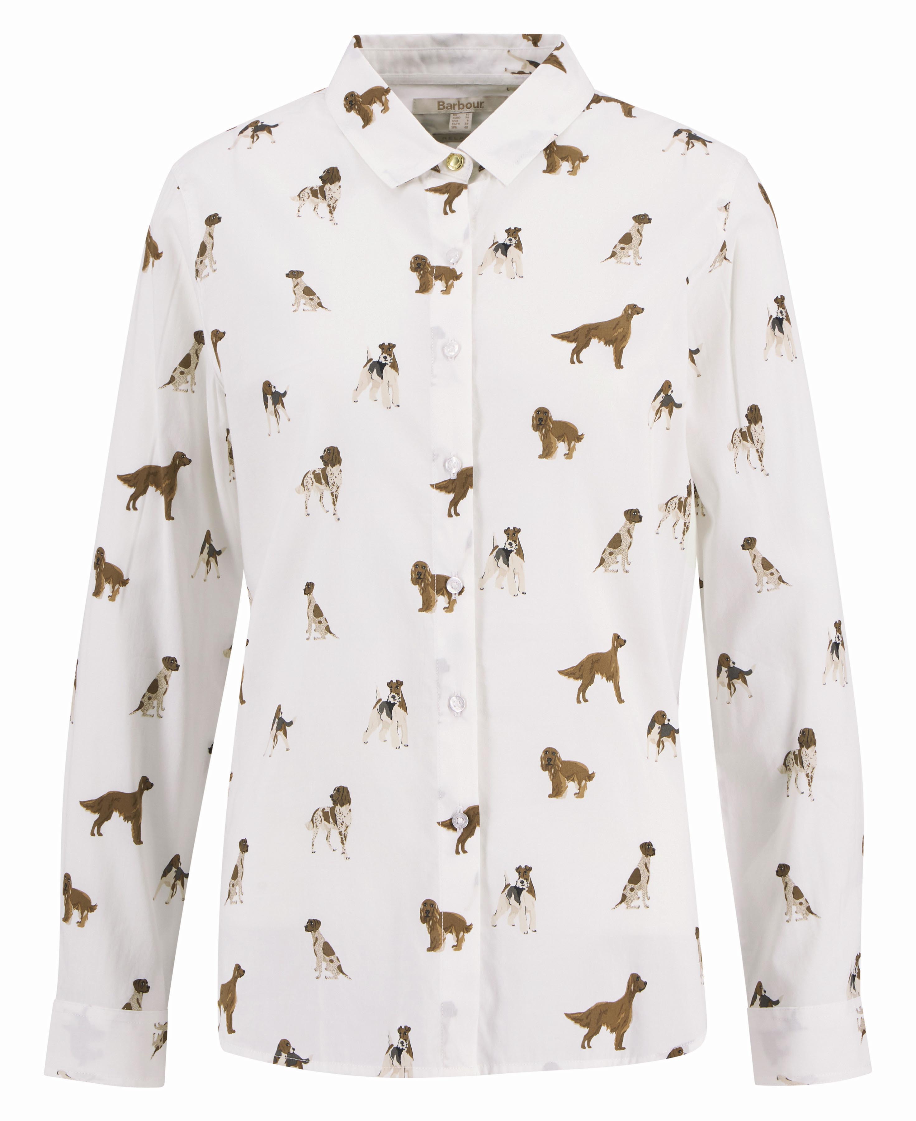 Barbour Safari Relaxed Long-Sleeved Shirt In Multi Dog Print Size US 4 product image with Barbour, Dog