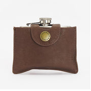 Barbour 4oz Hinged Hipflask Brown One Size product image with Barbour