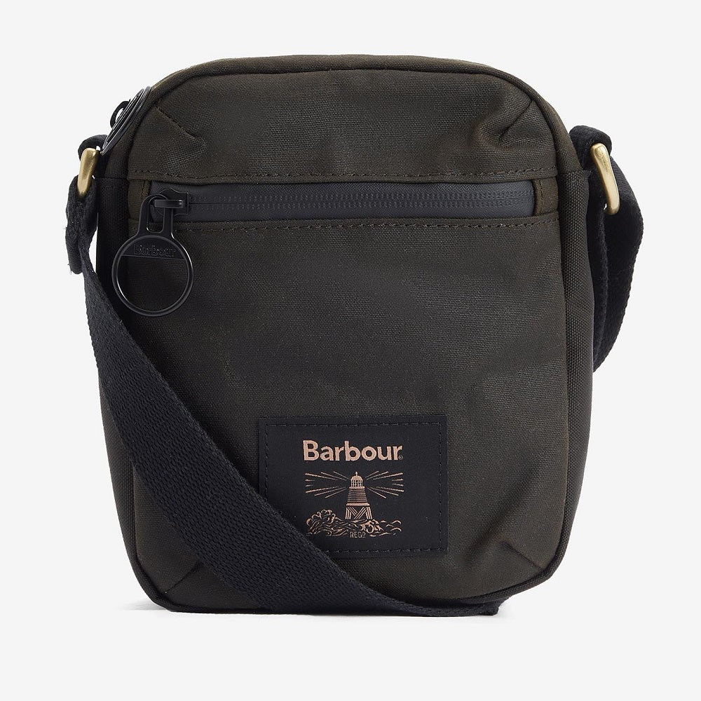 Barbour Field Waxed Crossbody Olive/Black Bag One Size Bag product image with Barbour