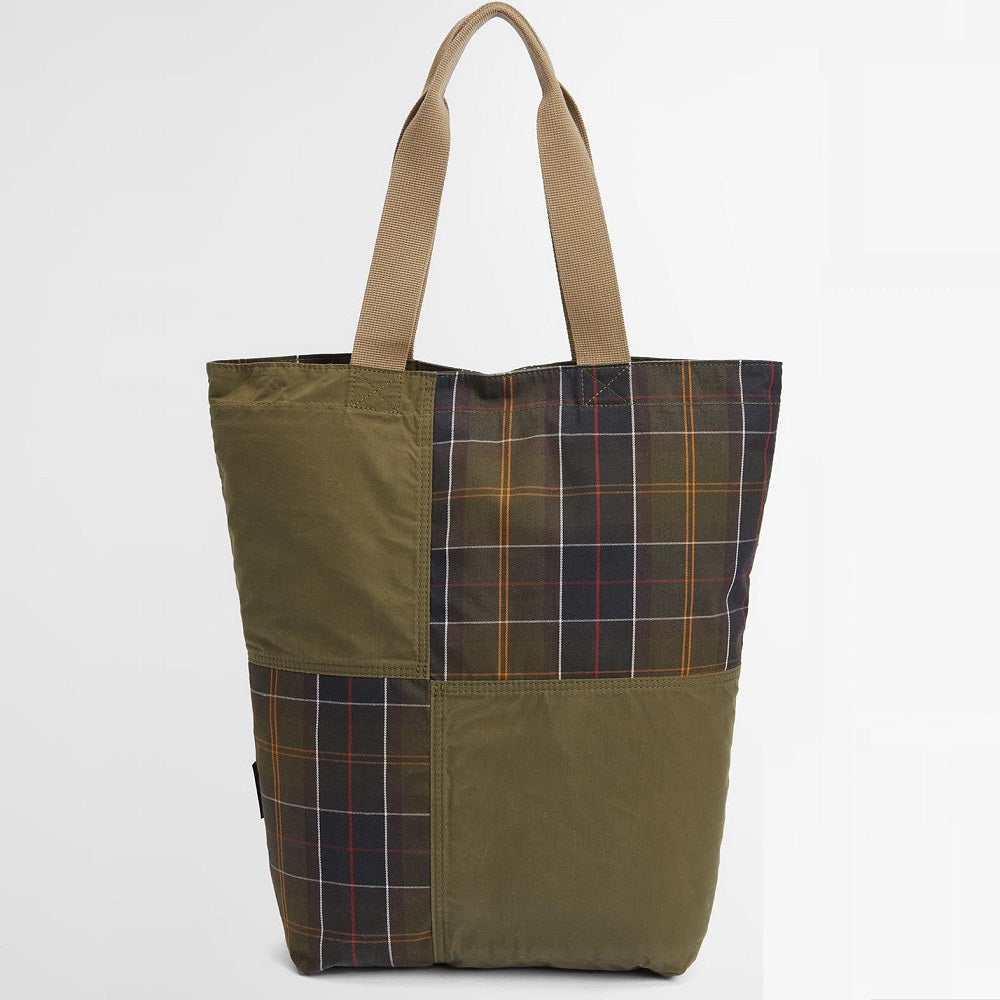 Barbour Transport Patchwork Dusky Green Tote Bag One Size