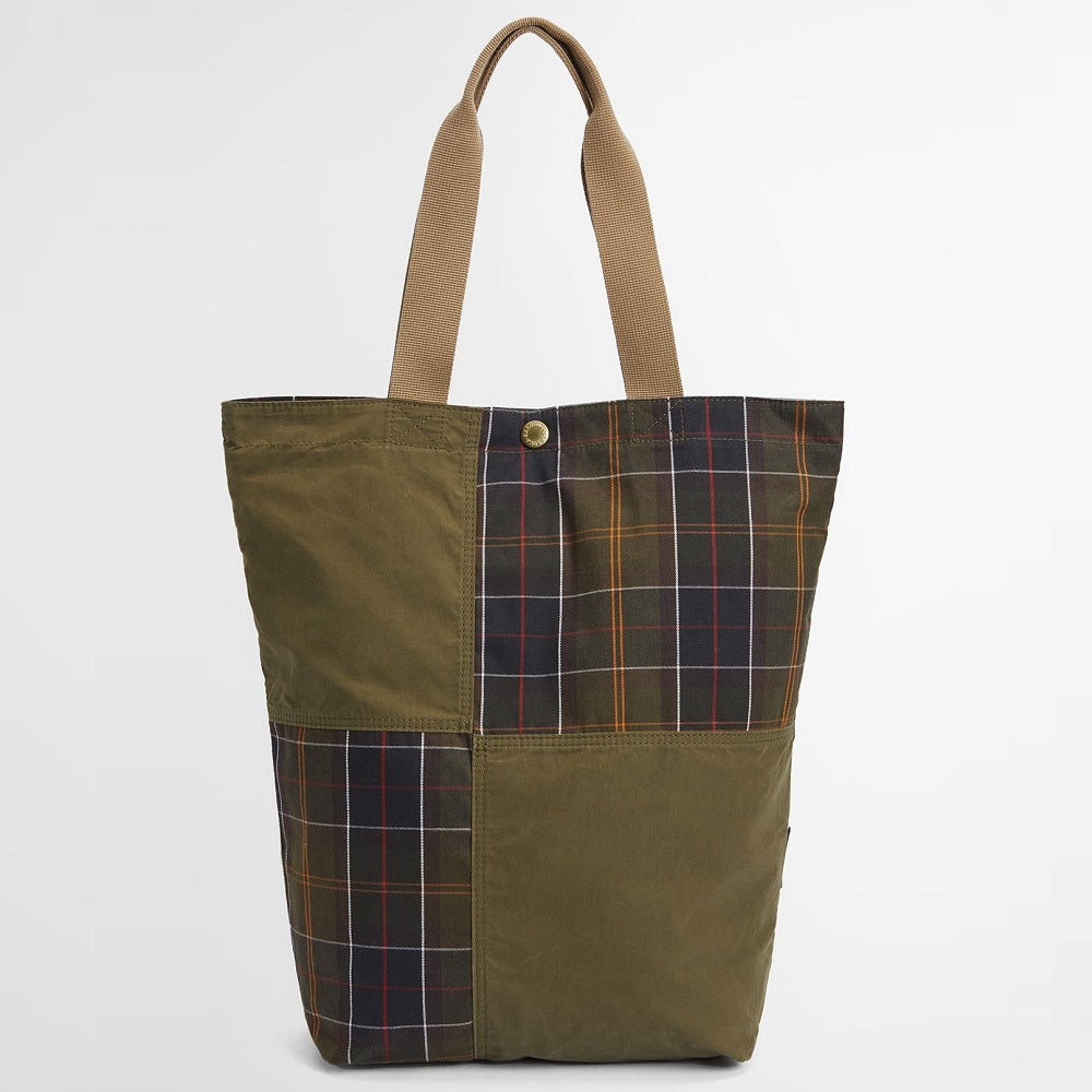 Barbour Transport Patchwork Dusky Green Tote Bag One Size