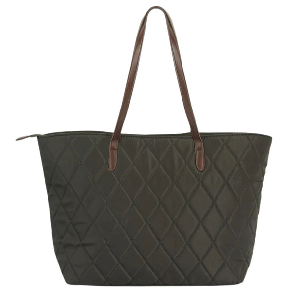 Barbour Quilted Tote Bag in Olive