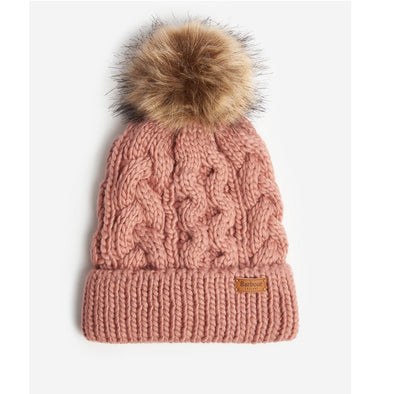 Barbour Penshaw Cable-Knit Beanie Dusty Rose One Size