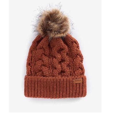 Barbour Penshaw Cable-Knit Beanie Warm Ginger One Size