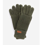 Barbour Saltburn Knitted Gloves Olive One Size Gloves product image with Barbour