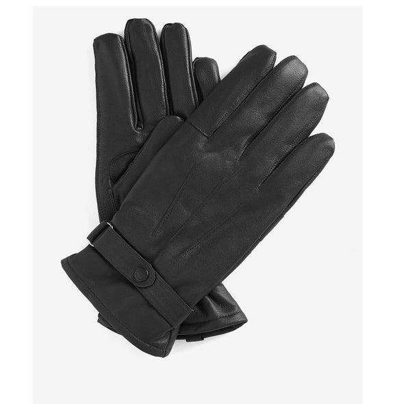 Barbour Insulated Burnished Leather Gloves Black Size L