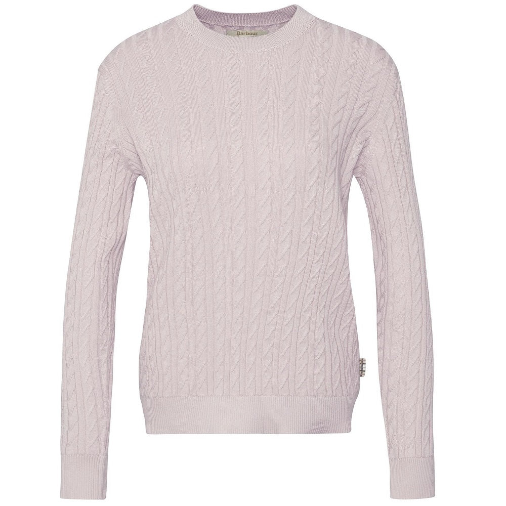 Barbour Hartland Crew Neck Jumper Primrose Pink Size 10