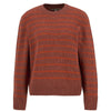 Barbour Claydon Striped Crew Neck Jumper Burnt Orange Stripe Size US 14