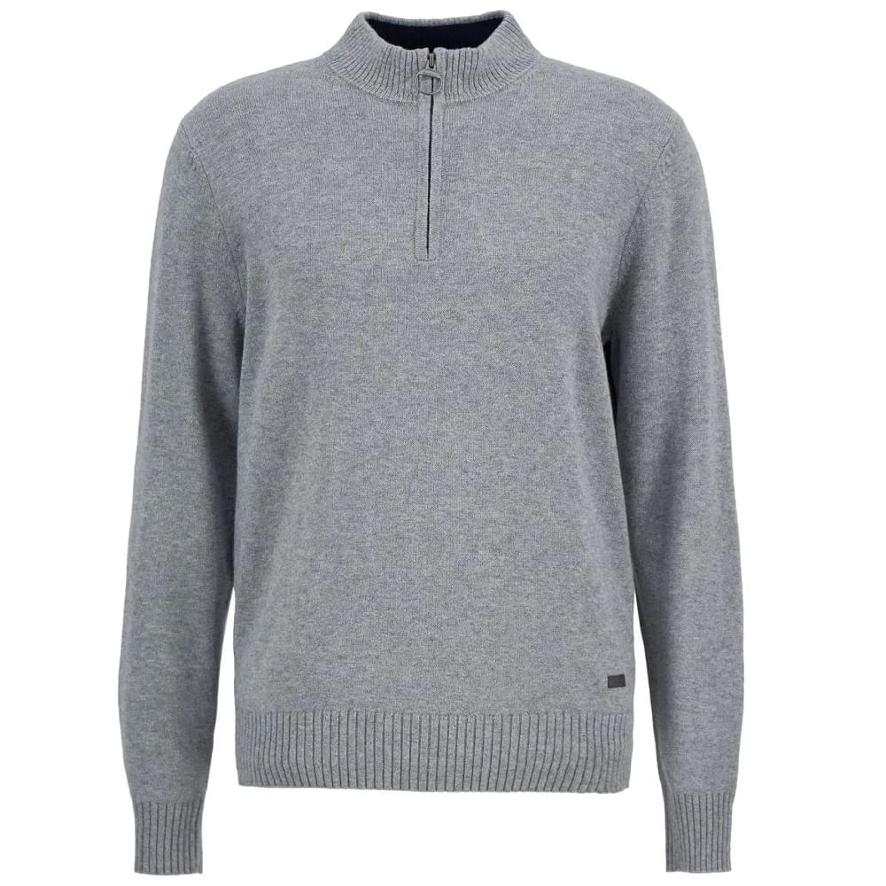 Barbour Kelson Half-Zip Jumper In Grey Marl Size L Jumper product image with Barbour