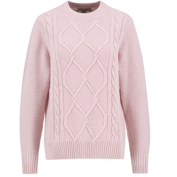 Barbour Burne Argyle Crew Neck Jumper Pink Blush Size US 4