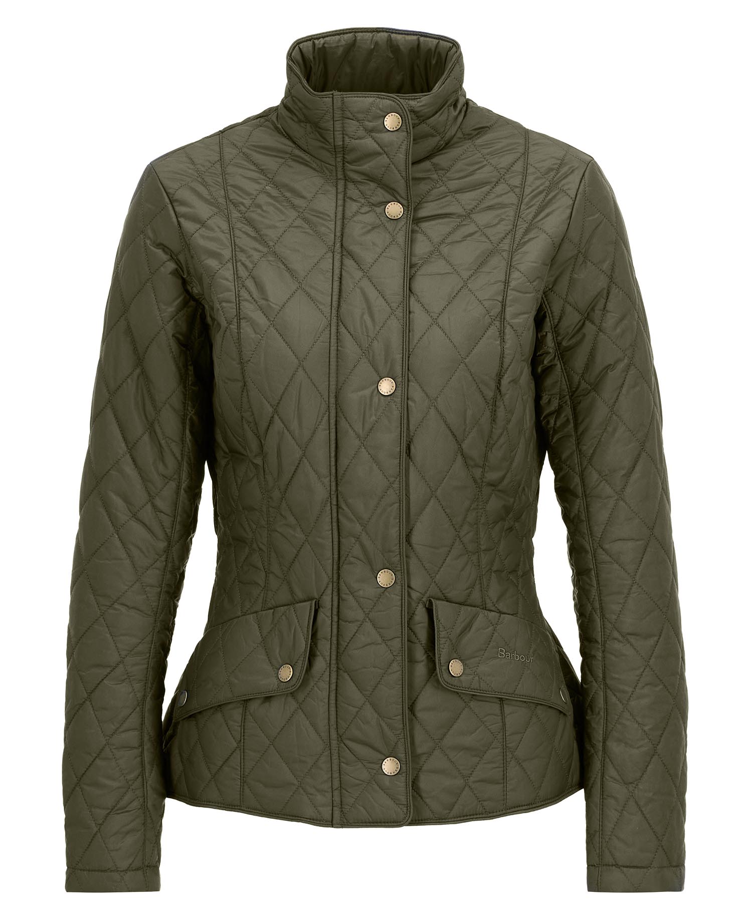 Barbour Flyweight Cavalry Quilted Jacket Olive Size US 4