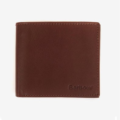 Barbour Colwell Leather Billfold Wallet In Brown/Classic Tartan One Size