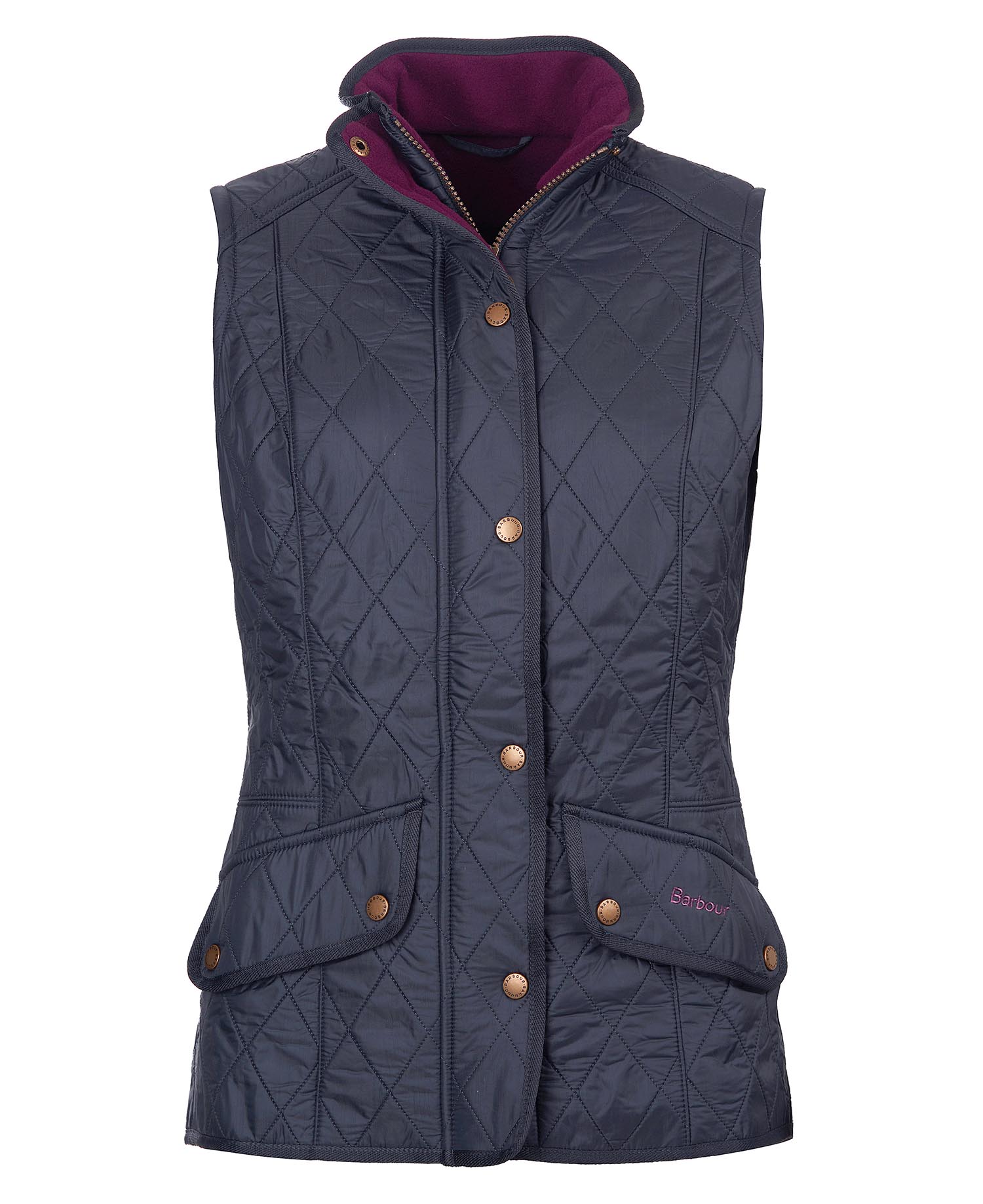 Barbour Cavalry Gilet Navy-Merlot Size US 4