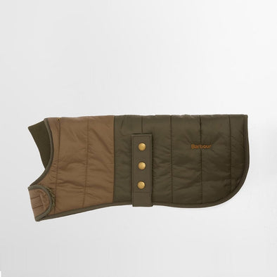 Barbour Baffle Brampton Quilted Dog Coat In Olive/Khaki