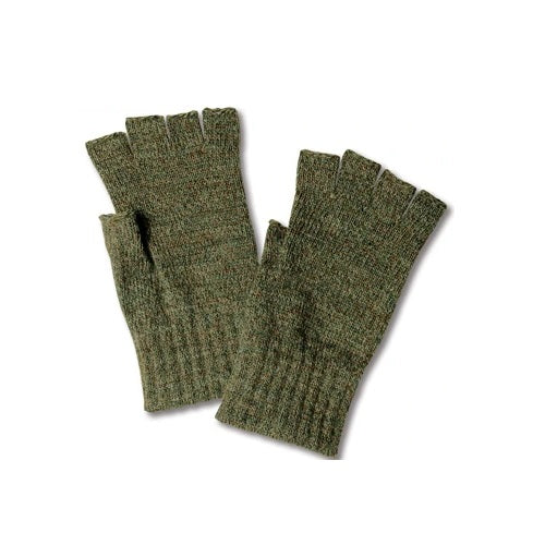 Barbour Fingerless Gloves Olive Green Medium