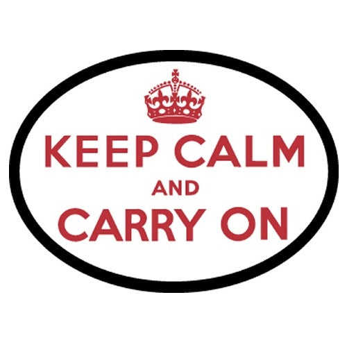 Flag It Oval Reflective Keep Calm And Carry On