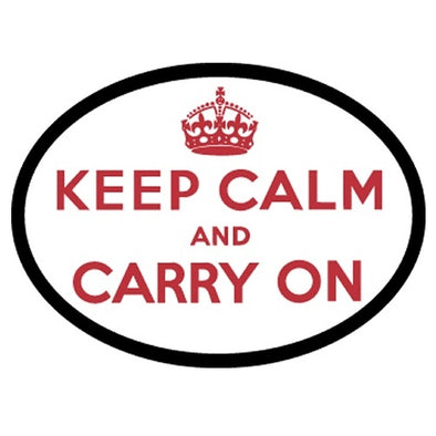 Flag It Oval Reflective Keep Calm And Carry On