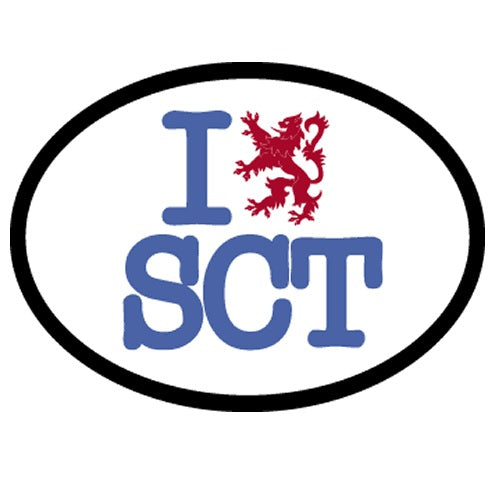 Flag it Decal Oval Reflective I Love Scotland