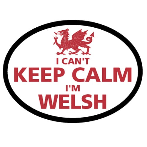 Flag it Decal Oval Reflective Keep Calm Welsh