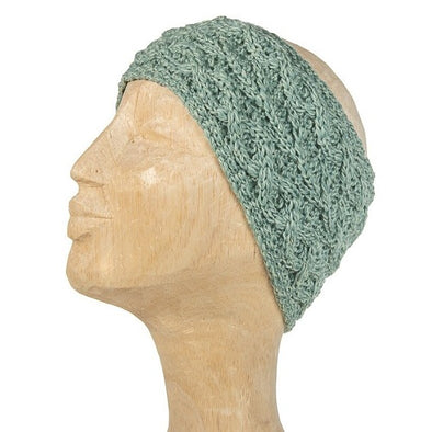 Aran Crossover Headband Sea Green