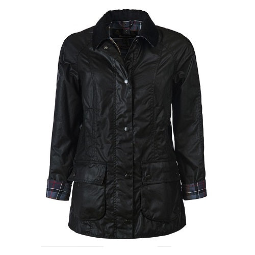 Barbour Beadnell Wax Jacket Black Size 14