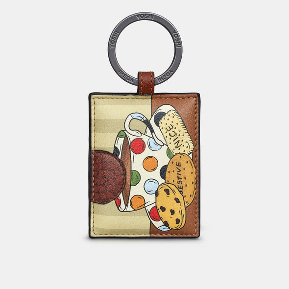 Yoshi Tea and Biscuits Leather Keyring