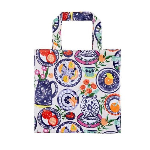 Ulster Weavers Wipeable PVC Gusset Bag - Mediterranean Plates (Small)