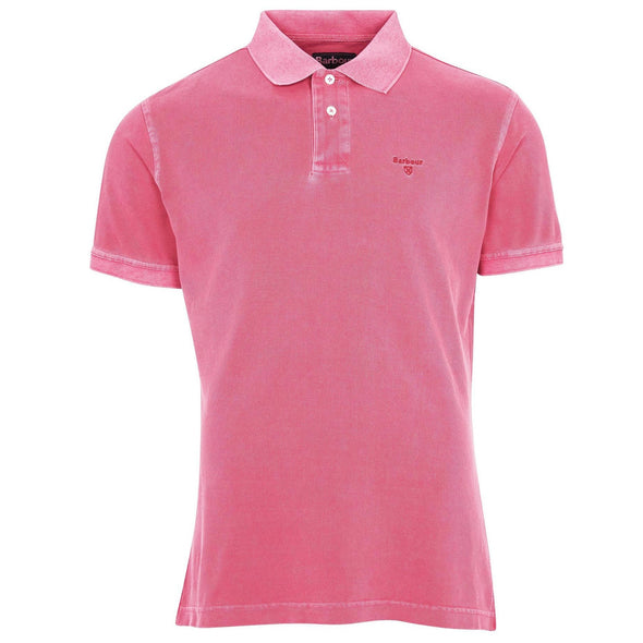 Barbour Men's Washed Sports Polo T-Shirt Fuscia Pink Size S