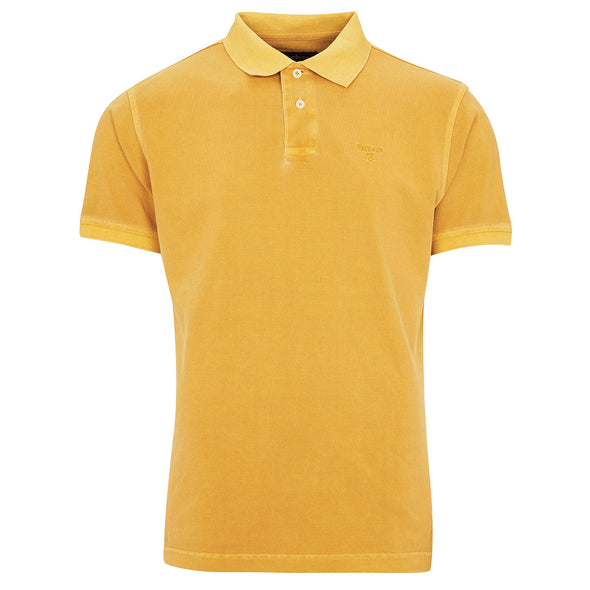Barbour Men's Washed Sports Polo T-Shirt Mustard Size M