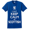 Gildan I Can't Keep Calm I'm Scottish Blue w/White T Shirt Large