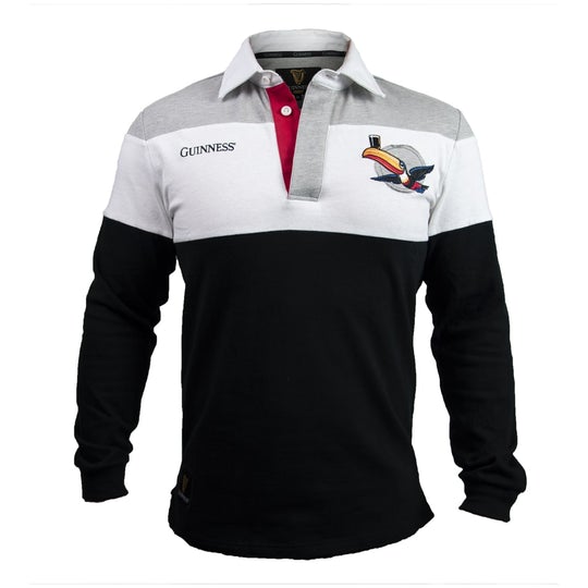 Guinness Black and White/Grey Toucan Rugby Jersey L