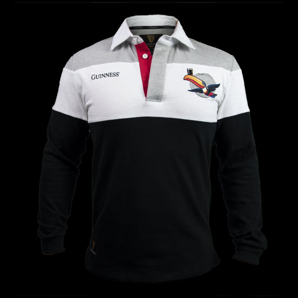 Guinness Black and White/Grey Toucan Rugby Jersey Medium