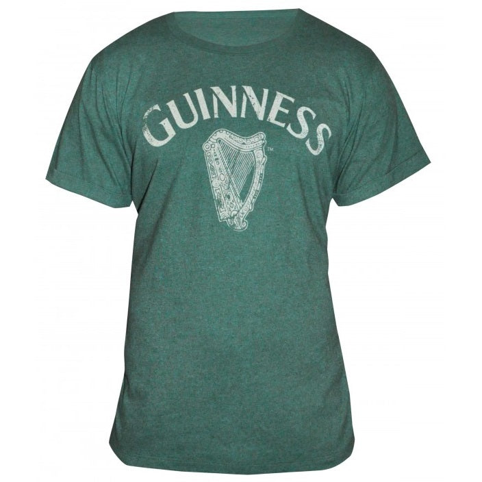 Guinness Green Vintage Heathered Harp Tee